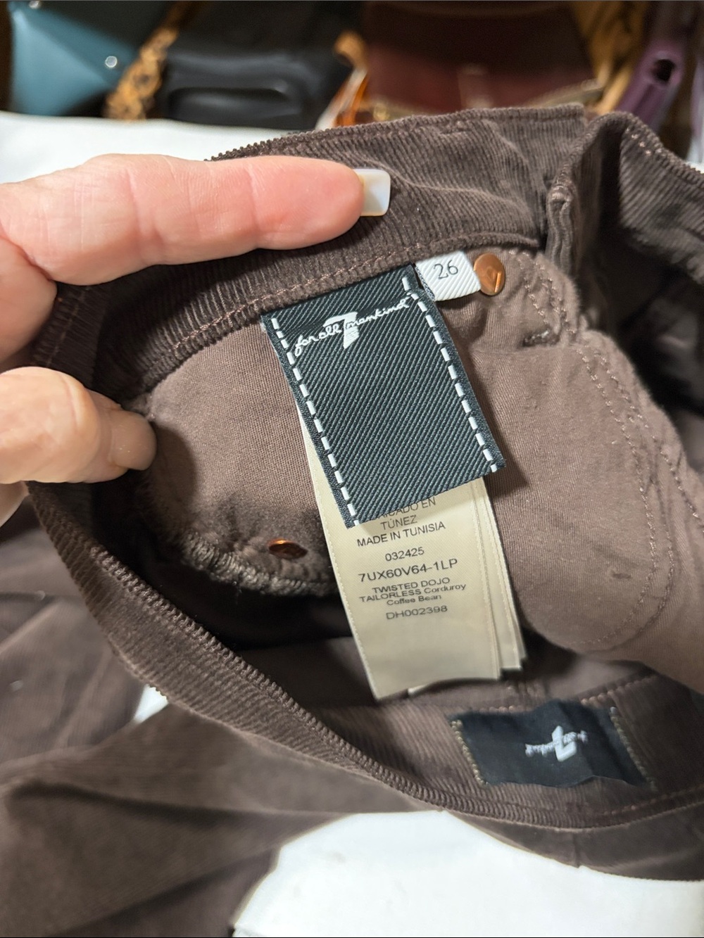 7 for All Mankind DOJO Tailorless Brown Corduroy Jeans - 26 x 32 NWT - Picture 14 of 14